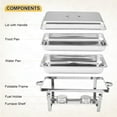 thumbnail image 4 of 2 Pack/4 Pack Chafing Dish Buffet Set, 8QT Stainless Steel Rectangular Chafers and Buffet Warmer Sets for Catering, with Food & Water Pan, Lid, Foldable Frame, Fuel Holder for Event Party Holiday, 4 of 7