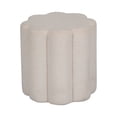 thumbnail image 5 of Petal Shaped Boucle Ottoman for Home Decor - Boho Vanity Chair for Bedroom and Office Accent - Foot Rest Stool for Living Room, Reading Nook, and Small Spaces - 18", White, 5 of 10