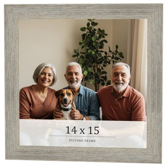 14x15 Frame Grey Real Wood Picture Frame Width 1.5 Inches | Interior Frame Depth 0.5 Inches | Barn