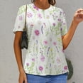 thumbnail image 6 of Floral Colorful Flower Women's Short Sleeve Tops Casual Blouses T Shirt, 6 of 6