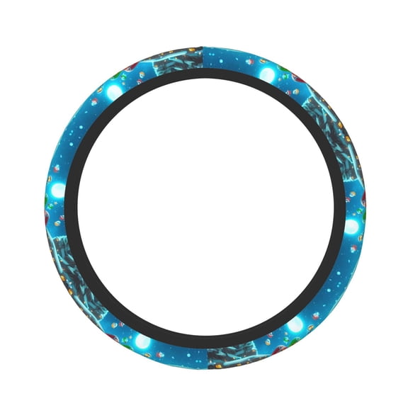 Saiise Mario Print Steering Wheel Covers for Car,Truck and SUV,Universal 15 inch Steering Wheel Cover Protection