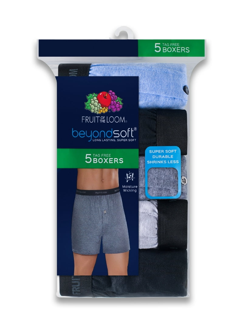 Fruit of the Loom Men's Beyondsoft Knit Boxers, 5 Pack - Walmart.com