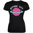 thumbnail image 1 of Halloween Humans Suck White Text Juniors Soft T Shirt, 1 of 1