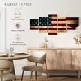 thumbnail image 5 of Elephant Stock Vintage Usa Flag Wall Art - Horizontal Multi Panel Canvas - Living Room Wall Decor - Flags Multi Panel - Red And Brown Decor - 80" x 36", 5 of 8