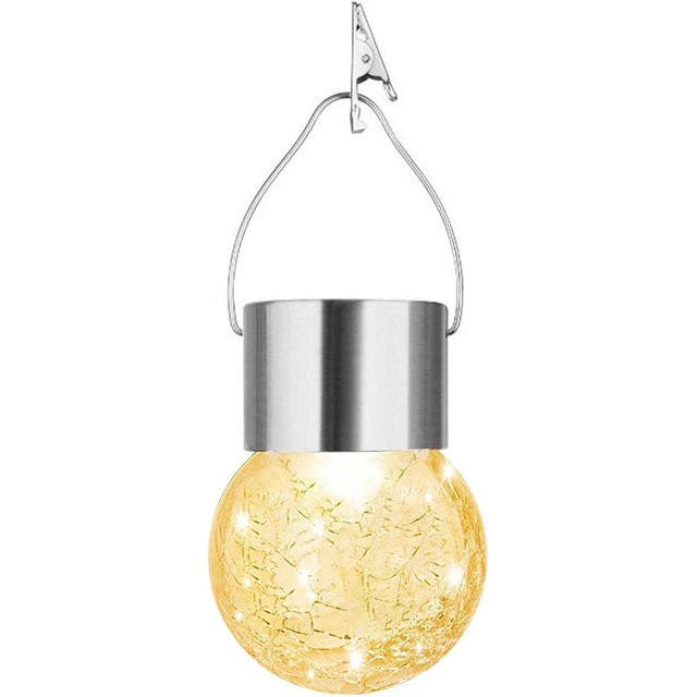 Linterna solar acoplable | Luces de bola de cristal craquelado con energía solar - Luces de Navidad LED decorativas para césped de patio esquí esquí Gafas de esquí