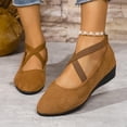 thumbnail image 6 of Willtoo Womens Crisscross Elastic Strap Wedge Flats Comfort Slip‑On Mary Jane Shoes Soft Lightweight Non‑Slip Round Toe Casual Walking Shoes, 6 of 6