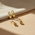 thumbnail image 5 of 2Pairs Heart Dangle Earrings for Women, 14K Gold Plated Huggie Hoop Hypoallergenic 12mm Charm, Gift Ready Jewelry or Valentine’s & Birthday, 5 of 5