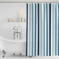 thumbnail image 4 of Teal Blue Stripe Waterproof Fabric Shower Curtain,Ombre Geometric Aqua Vertical Striped Waterproof Fabric Shower Curtain for Bathroom Curtains Bathtubs Shower Curtains with 12 Hooks Standard 60x72, 4 of 8