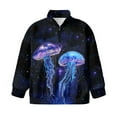 thumbnail image 5 of Xoenoiee Jellyfish Galaxy Print Oversized Sweatshirt for Girls Half Zip Pullover Drop Shoulder Trendy Y2K Casual Fall Outfits Soft Fleece Top for Teens, Size 13-14 Years, 5 of 7