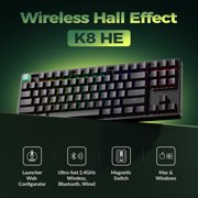Keychron K8 HE TKL Wireless RGB Magnetic Switch Keyboard, Rapid Trigger, QMK, 2.4G/BT, Standard Black
