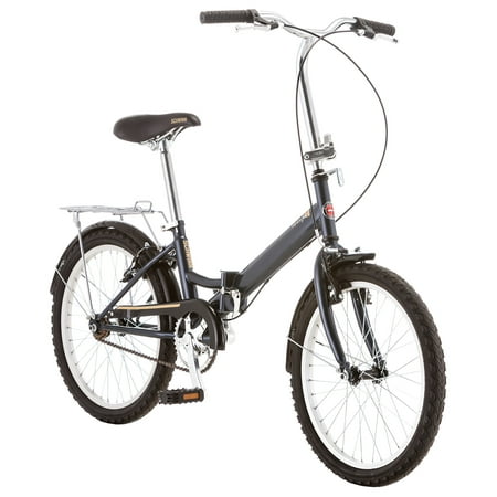 Schwinn Hinge Folding Bike, Great for Urban Riding and Commuting, Featuring Low Step-Through Steel Frame, Single-Speed Drivetrain, Front and Rear Fenders, Rear Rack, Carrying Bag, and 20-Inch Wheels (Best Bike For Commuting Uk)