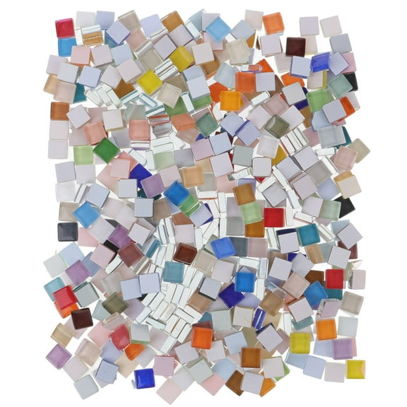 WHAMVOX 1 Bag of Glass Mosaic Tiles Creative Flat Back Tiles for Craft Projects Diy Supplies