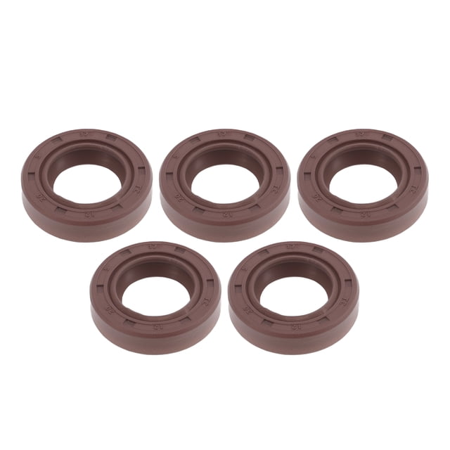 Sellos de Aceite Universales TC Doble Labio con Resorte de Acero 12x20x5mm Alta Presión Caucho Marrón 5 Pcs