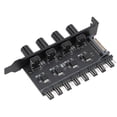 thumbnail image 1 of PC Cooling Fan Speed Controller, PC 8 Channels Fan Hub 4 Knob 4PIN 3PIN Reduce Power Consumption  for PWM, 1 of 7