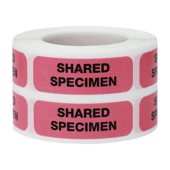 Shared Specimen Pink Medical Healthcare Labels | .5 x 1.5" Rectangle - 500 Pack