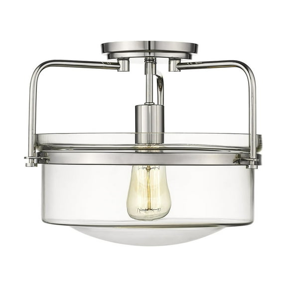 Millennium Lighting 1-light Metal Semi-Flush Mount Light in Polished Nickel