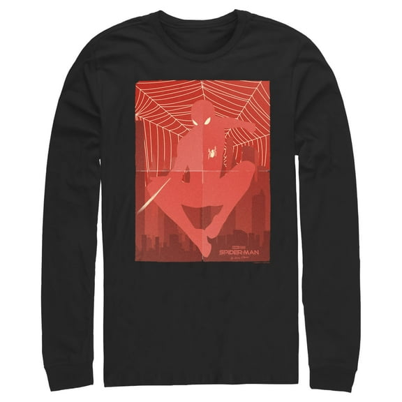 Men's Marvel Spider-Man: No Way Home Red Poster  Long Sleeve Shirt Black 2X Large
