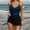 Dark Blue, variant on GERsome Womens One Piece Swim Dress Tummy Control Swimsuits Slimming Mesh Sheer Sarong Wraps Bathing Suit S-2XL
