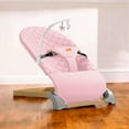thumbnail image 1 of Greenwalnut Ergonomic Quilted  Baby Bouncer & Rocker with Removable Toy Bar, Adjustable Safety Harness , Baby Bouncinette (Pink), 1 of 4