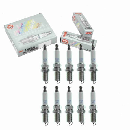 10 pc NGK 7963 Laser Platinum Spark Plugs for 101 000 063 AC FR6KPP33 Ignition Wire Secondary Fits select: 2003-2006 PORSCHE CAYENNE, 2003 AUDI RS6