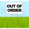 thumbnail image 1 of Out Of Order Wht (18" x 24") Yard Sign, Includes Metal Step Stake, 1 of 6