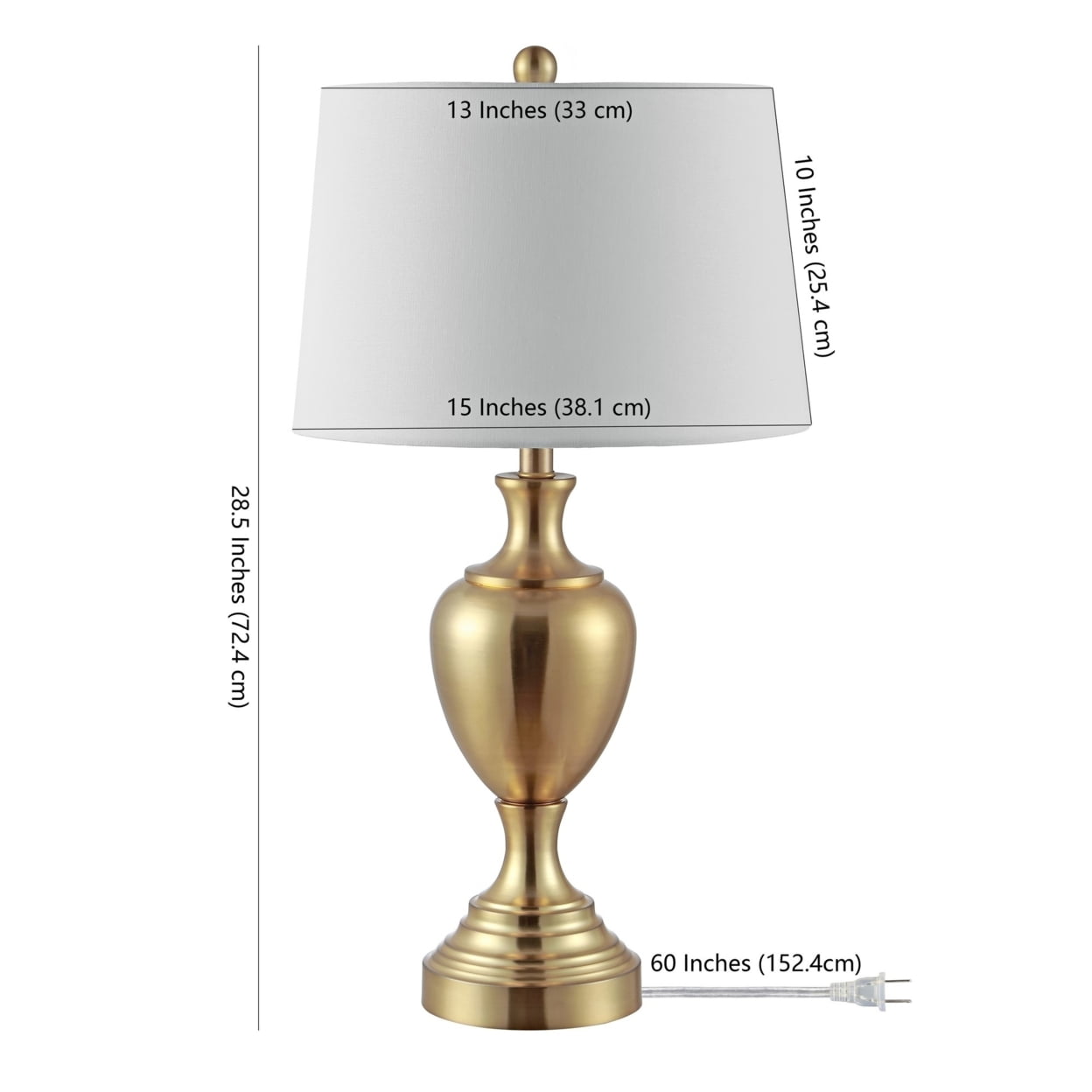 SAFAVIEH Poppy 28 in. Solid Iron Table Lamp, Brass