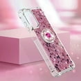 thumbnail image 3 of Glitter Case for Moto G 5G 2022, Bling Sparkle Floating Liquid Soft TPU Cushion Fashion Girly Women Girls Clear with Ring Holder Phone Cover for Motorola Moto G 5G 2022（Not 2021） Rose Gold, 3 of 6