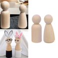 thumbnail image 5 of Wooden Peg Dolls Unfinished People, 10Pcs Wooden Decorative DIY Doll People Shapes Nature Wooden for Kids Painting, 5 of 5