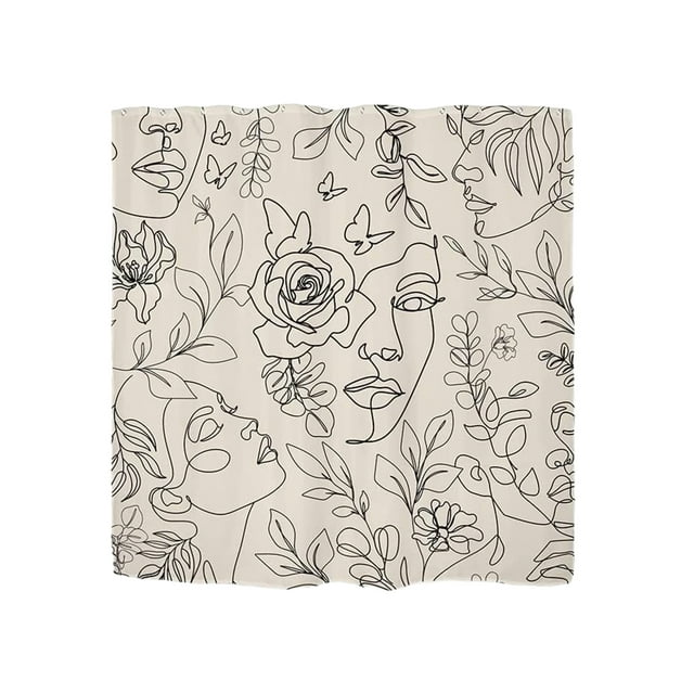 Monstrate Cortina de ducha de tela inspirada en el arte para un aspecto moderno Baño impermeable Decoración humana Extra gruesa Juegos de accesorios de baño XHHD-019 120x180cm