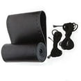thumbnail image 1 of Universal Car Steering Wheel Cover Genuine Leather Stitch On Wrap (Size M, Black), 1 of 7