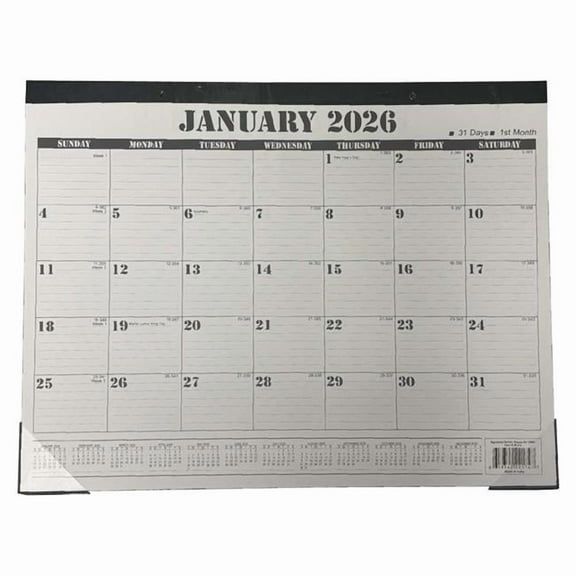 DDI 2385966 2026 Desk Blotter - 22 x 17 in., Black - Case of 48