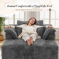 thumbnail image 6 of Muumblus 60" Oversized Chaise Lounge Chair Indoor Furniture, No-Assembly Modern Boneless Cloud Couch, Sleeper Sofa Bed for Living Room, Antique Gray Corduroy, 6 of 10