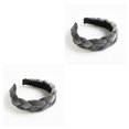 thumbnail image 3 of Qarigey Trenza Velour Diadema Estilo bohemio Ancho para mujer Aro para el cabello Banda para la cabeza de invierno Deportes de cara Banquete de Gris 2Conjunto, 3 of 6