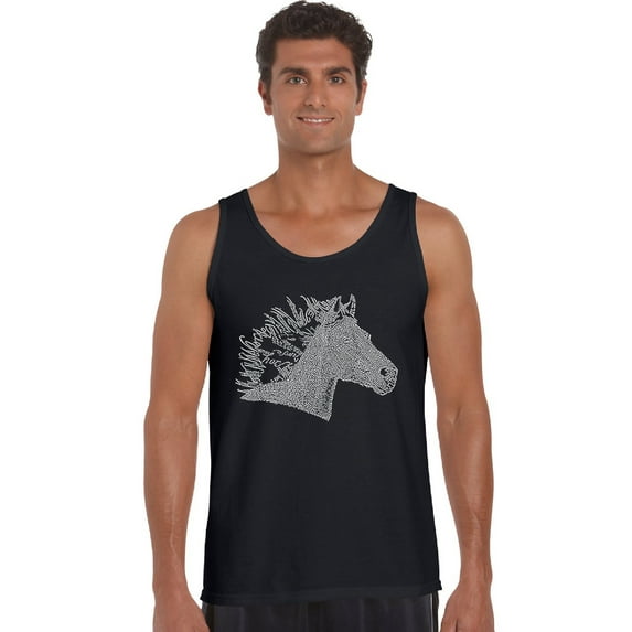 LA Pop Art Men's Word Art Tank Top - Horse Mane