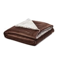 thumbnail image 3 of Deniau Flannel Reversible Sherpa Throw Blanket - Super Soft, 108" x 90", Brown, 3 of 10