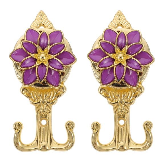 2 Pcs Wall-mounted Hook Towel Racks for Bathroom Kitchen Hooks Child Purple