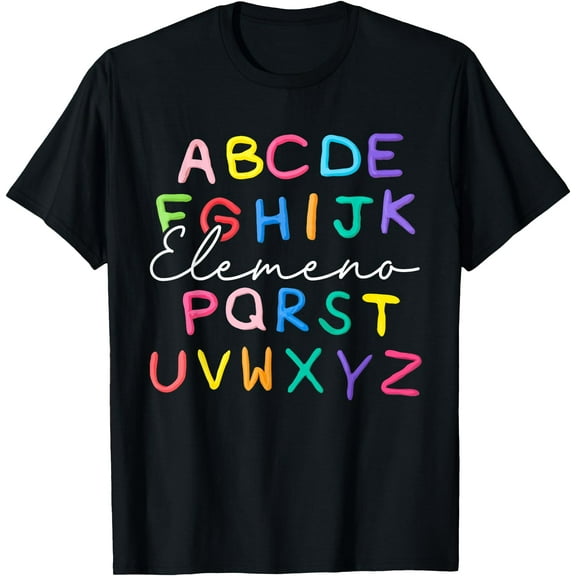 ABC Elemeno Kindergarten Teacher Boy Girl Kid Back To School T-Shirt,Black
