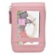 thumbnail image 5 of Monedero pequeño y elegante para tarjetas de identificación y crédito, billetera antimagnética con cremallera de color rosa, 5 of 8