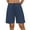 Navy, variant on BLVB Women's High Waisted Workout Shorts Long Bermuda Gym Yoga Shorts with Zipper Pockets Athletic Knee Length Running Shorts