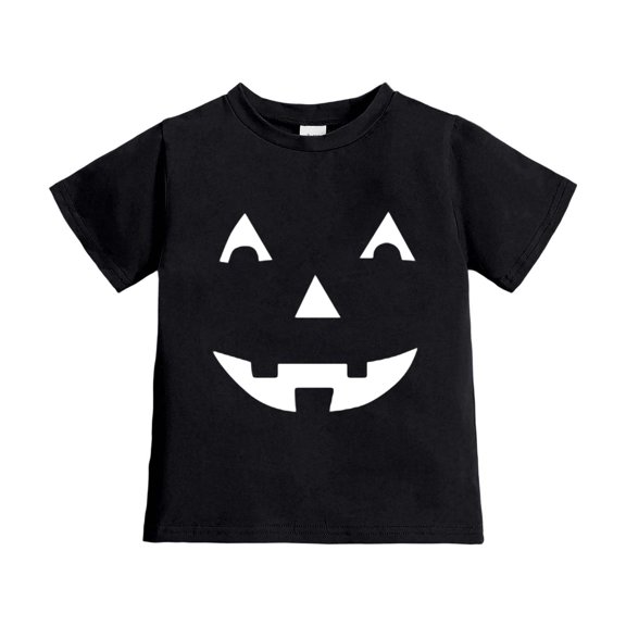 Lullu Girls Halloween Pumpkin T Shirt Casual Short Sleeve T-Shirt, Black, Sizes 1-13