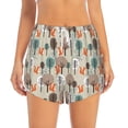 thumbnail image 2 of Picia Squirrels and Trees Pattern Women's 2 in 1 Athletic Running Shorts High Waisted Workout Casual Gym Sweat Shorts with Comfy Liner Zipper Pockets-X-Large, 2 of 9
