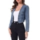 thumbnail image 4 of Chaqueta de mezclilla recortada INSPIRE CHIC para mujer, bolero casual sin cuello, M, azul polvo, 4 of 6
