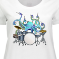 thumbnail image 4 of Inktastic Cute Blue Octopus Drumming Women's Plus Size T-Shirt, 4 of 5