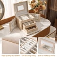 thumbnail image 6 of Casegrace Large Jewelry Box Organizer Girls PU Leather Drawer Boxes Earrings Ring Necklace Storage Case, 6 of 12