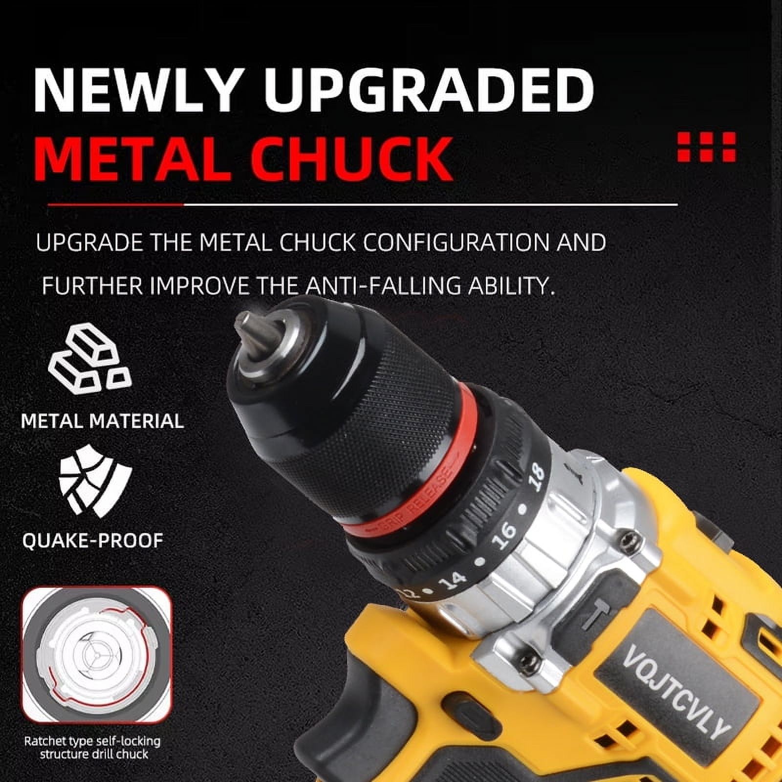 Euur 21V Brushless Cordless Drill Set with 26 Drill Bits photo 7