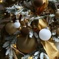 thumbnail image 7 of Sea Team 32-Pack Flocked Velvet Christmas Tree Ball Ornaments Set, Decorative Hanging Baubles, Shatterproof Plastic Decorations for Xmas Tree, Wreath, Garland, Multi-sized, Brown, 7 of 7