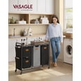 thumbnail image 3 of Laundry Hamper with 4 Compartments, 39.6 Gal. (150 L) Laundry Sorter, Rolling Laundry Cart 6 Labels, Chestnut Brown, Ink Black and Dove Gray, 3 of 6