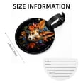 thumbnail image 5 of Floral Animal 2pcs PU Leather Round Bag Tags with Privacy Cover and Name ID Tag - Suitcase Tags for Travel Luggage, Handbags, Backpacks, School Bags, 5 of 6