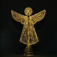 thumbnail image 5 of 11.4in LED Lighted Christmas Tree Topper, Angel Tree Topper, Gold Glitter Star Tree Topper, Golden Iron, Warm White, 5 of 9
