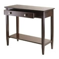 thumbnail image 4 of Pemberly Row Transitional Solid Wood Console Hall Table w/ Tapered Leg in Walnut, 4 of 8
